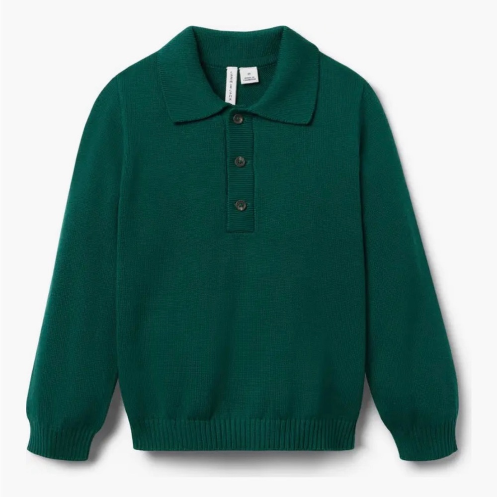 Janie and Jack: “The Polo Sweater”. Boys. size 8. Green.